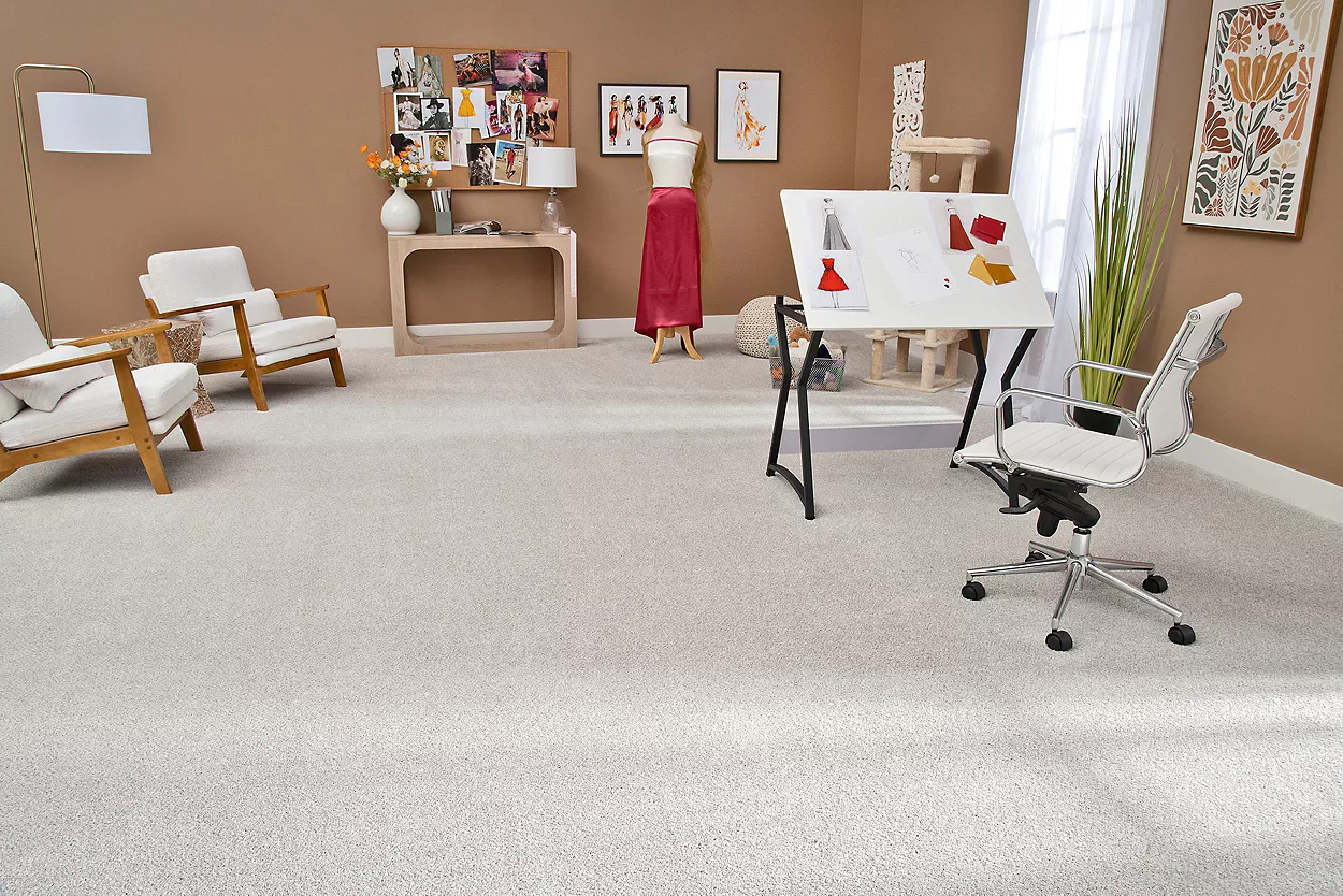 modern fashion workshop with installed petpremier carpet flooring